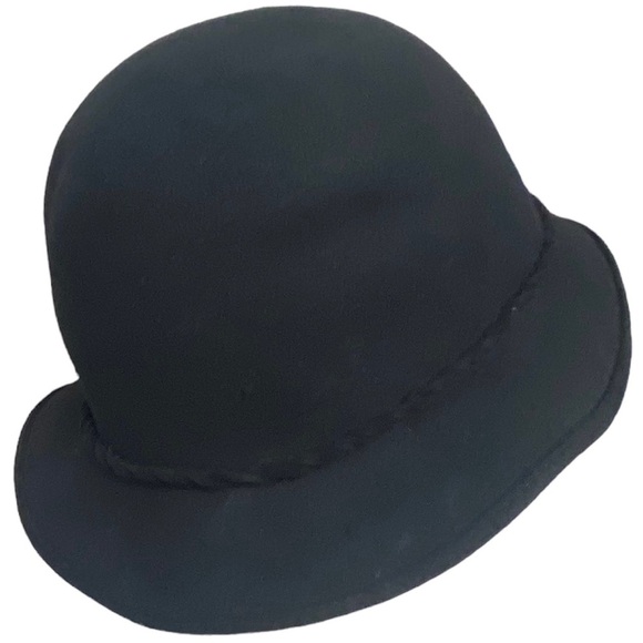 Magid Women’s Solid Black Wool Blend Hat With Brim & Rope Detail - Picture 3 of 8